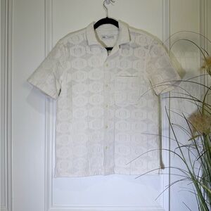 Zara White Casual Button Down Shirt Crisp Cotton